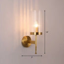 GobekUsa Modern 1-Head Fluted Glass Wall Lamp with Gold Finish - Perfect for Living Room