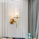 GobekUsa Modern 1-Head Fluted Glass Wall Lamp with Gold Finish - Perfect for Living Room