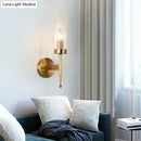 GobekUsa Modern 1-Head Fluted Glass Wall Lamp with Gold Finish - Perfect for Living Room