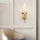 GobekUsa Modern 1-Head Fluted Glass Wall Lamp with Gold Finish - Perfect for Living Room