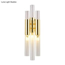 GobekUsa Modern Crystal Brass Flute Wall Mount Sconce Light Fixture for Living Room - 3 Lights