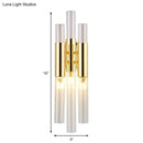 GobekUsa Modern Crystal Brass Flute Wall Mount Sconce Light Fixture for Living Room - 3 Lights