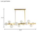 GobekUsa Traditional Spherical Frosted Glass Pendant Light - Gold, 7/12 Lights - Dining Room Island Lighting