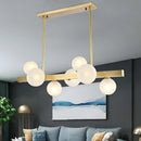 GobekUsa Traditional Spherical Frosted Glass Pendant Light - Gold, 7/12 Lights - Dining Room Island Lighting
