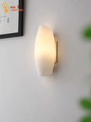 GobekUsa Cream Glass LED Wall Lamp for Bedroom Living Room Study