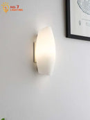 GobekUsa Cream Glass LED Wall Lamp for Bedroom Living Room Study