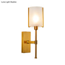 GobekUsa Modern Gold Wall Sconce Light Fixture with Frosted Glass Shade and Metal Pencil Arm