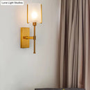 GobekUsa Modern Gold Wall Sconce Light Fixture with Frosted Glass Shade and Metal Pencil Arm