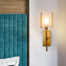 GobekUsa Modern Gold Wall Sconce Light Fixture with Frosted Glass Shade and Metal Pencil Arm