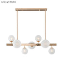 GobekUsa Contemporary Gold Frosted Glass Round Island Pendant Lighting - 7 Heads Fixture