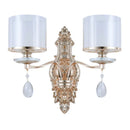 GobekUsa Modern Dual Cylinder 2-Light Gold Wall Sconce with Clear and Frosted Glass