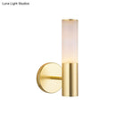 GobekUsa Modern Frosted Glass Wall Lamp with Gold LED