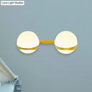GobekUsa Frosted Glass Wall Lamp with Gold Finish - Modern Spherical Design (1/2 Heads)