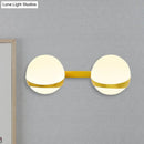 GobekUsa Frosted Glass Wall Lamp with Gold Finish - Modern Spherical Design (1/2 Heads)
