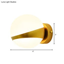 GobekUsa Frosted Glass Wall Lamp with Gold Finish - Modern Spherical Design (1/2 Heads)