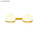 GobekUsa Frosted Glass Wall Lamp with Gold Finish - Modern Spherical Design (1/2 Heads)