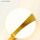 GobekUsa Frosted Glass Wall Lamp with Gold Finish - Modern Spherical Design (1/2 Heads)