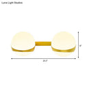 GobekUsa Frosted Glass Wall Lamp with Gold Finish - Modern Spherical Design (1/2 Heads)
