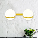 GobekUsa Frosted Glass Wall Lamp with Gold Finish - Modern Spherical Design (1/2 Heads)