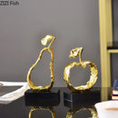 GobekUsa Fruit Shaped Metal Crafts Apple/pear Hollow Out Sculpture Modern Home Decor