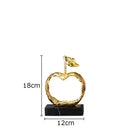 GobekUsa Fruit Shaped Metal Crafts Apple/pear Hollow Out Sculpture Modern Home Decor