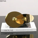 GobekUsa Geometric Circle Sculpture: Modern Metal Desk Ornament for Room Aesthetic