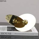 GobekUsa Geometric Circle Sculpture: Modern Metal Desk Ornament for Room Aesthetic