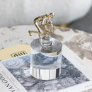 GobekUsa Geometric Crystal Sculpture: Golden Metal Handcrafted Worker Figurine