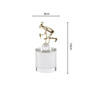 GobekUsa Geometric Crystal Sculpture: Golden Metal Handcrafted Worker Figurine