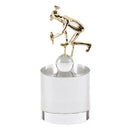 GobekUsa Geometric Crystal Sculpture: Golden Metal Handcrafted Worker Figurine