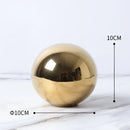 Modern gold geometric cube round statue decor for living room by Decorbites