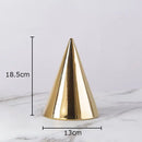 Modern gold geometric cube round statue decor for living room by Decorbites