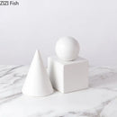 Modern gold geometric cube round statue decor for living room by Decorbites
