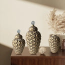 GobekUsa Geometric Diamond Ceramic Vase: Stylish Flower Arrangement Décor Jar