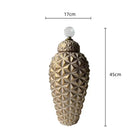 GobekUsa Geometric Diamond Ceramic Vase: Stylish Flower Arrangement Décor Jar