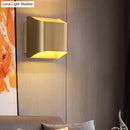 GobekUsa Gold Metal LED Wall Light with Modern Cut Geometry – Ideal for Bedside Ambiance