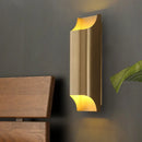 GobekUsa Gold Metal LED Wall Light with Modern Cut Geometry – Ideal for Bedside Ambiance