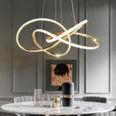 GobekUsa Geometric Line LED Chandelier for Modern Home Decor and Lighting