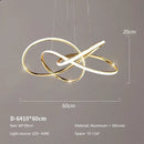 GobekUsa Geometric Line LED Chandelier for Modern Home Decor and Lighting