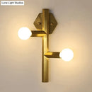 GobekUsa Modern Gold Wall Sconce with 2 Bulbs - Vertical Tube Corner Lamp