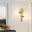 GobekUsa Modern Gold Wall Sconce with 2 Bulbs - Vertical Tube Corner Lamp