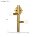 GobekUsa Modern Gold Wall Sconce with 2 Bulbs - Vertical Tube Corner Lamp