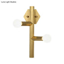 GobekUsa Modern Gold Wall Sconce with 2 Bulbs - Vertical Tube Corner Lamp