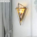 GobekUsa Modern Tapered Wall Sconce with Amber Glass - 2 Heads Living Room Light Fixture