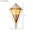 GobekUsa Modern Tapered Wall Sconce with Amber Glass - 2 Heads Living Room Light Fixture