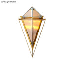 GobekUsa Modern Tapered Wall Sconce with Amber Glass - 2 Heads Living Room Light Fixture