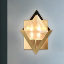 GobekUsa Minimalist Clear Crystal Wall Sconce with Brass Mount and 1 Bulb