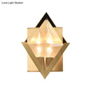GobekUsa Minimalist Clear Crystal Wall Sconce with Brass Mount and 1 Bulb