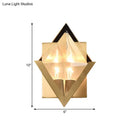 GobekUsa Minimalist Clear Crystal Wall Sconce with Brass Mount and 1 Bulb