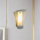 GobekUsa Modern Geometric Wall Sconce - Clear Glass 1-Light Living Room Lamp